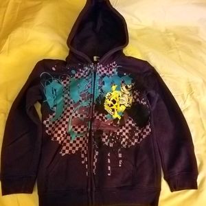 Boys Purple Graphic Design Large 6 Sweater, Shirt, Pants Set Large 6 (Like New)